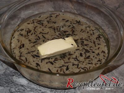 Der Reis ist bereit für den Backofen