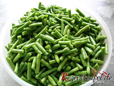 Die vorbereiteten Bohnen
