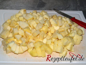 Die vorbereiteten Äpfel