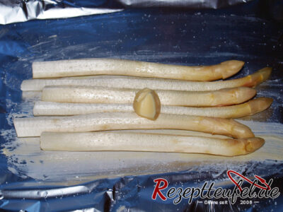 Der vorbereitete Spargel