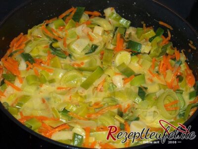 Das Gemüse mit der Soße