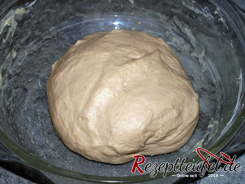 Zutaten für Vorteig verkneten