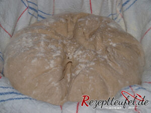 Ansicht des Brotes mit Schluss nach oben