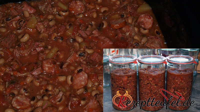 Schwarzaugenbohnen-Eintopf aus dem Slow Cooker (eingekocht)