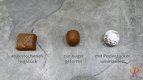 Bild mit Anleitung - Vom Teigstück zur backfertigen Kugel