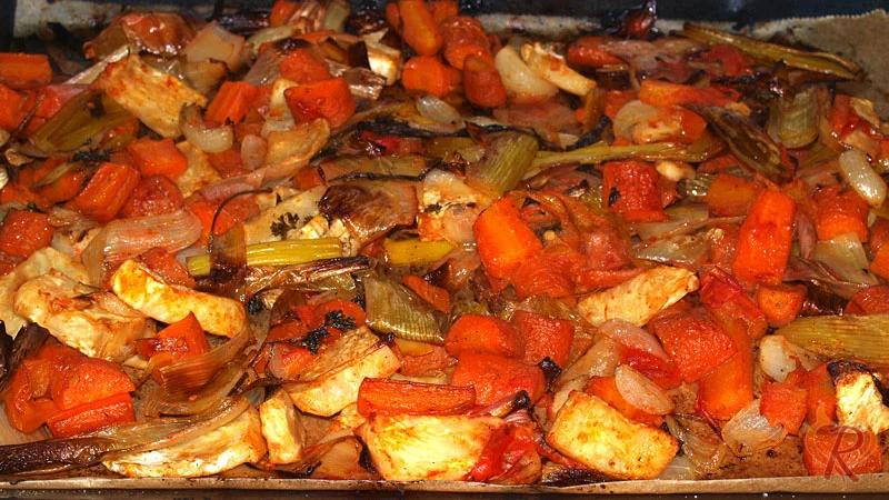 Das Gemüse ist geröstet