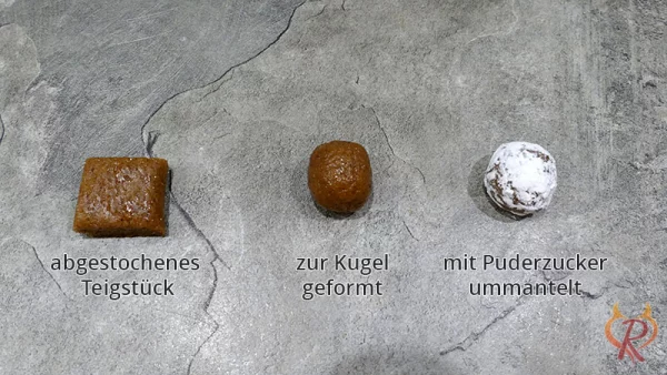 Bild mit Anleitung - Vom Teigstück zur backfertigen Kugel