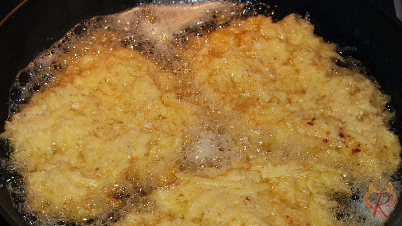 In viel Fett erst von einer Seite braten